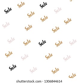 Light Blue, Yellow vector seamless background with words of sales. Colorful set of  percentage signs in simple style. Backdrop for ads, leaflets of Black Friday.