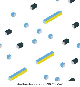 Light Blue, Yellow vector seamless, isometric texture in rectangular style. Decorative design in abstract style with rectangles. Pattern for design of fabric, wallpapers.