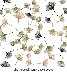 Light Blue, Yellow vector seamless doodle pattern with leaves. Glitter abstract illustration with doodles and leaves. Pattern for trendy fabric, wallpapers.