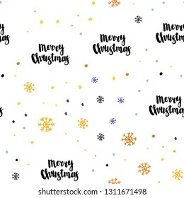 Light Blue, Yellow vector seamless template with ice snowflakes. Colorful snowflakes with gradient on abstract background. Pattern for design of window blinds, curtains.