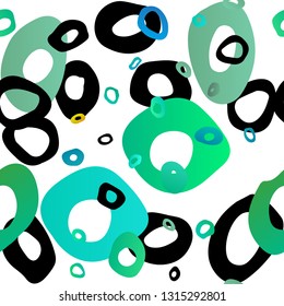 Light Blue, Yellow vector seamless backdrop with dots, spots. Glitter abstract illustration with blurred drops of rain. Template for business cards, websites.