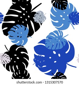 Light Blue, Yellow vector seamless elegant background with leaves. Colorful illustration in doodle style with leaves. Design for wallpaper, fabric makers.