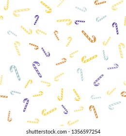 Light Blue, Yellow vector seamless layout with christmas sweet desserts.