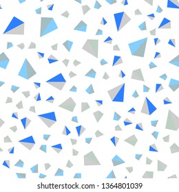 Light Blue, Yellow vector seamless, isometric texture with triangular style. Illustration with set of colorful triangles. Texture for window blinds, curtains.