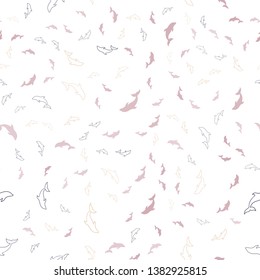Light Blue, Yellow vector seamless template with dolphins. Isolated sea dolphins on white background. Pattern for websites of animals.