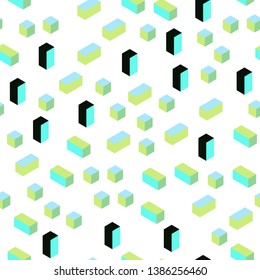 Light Blue, Yellow vector seamless, isometric cover in polygonal style. Abstract gradient illustration with rectangles. Design for textile, fabric, wallpapers.