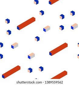 Light Blue, Yellow vector seamless, isometric background with rectangles. Beautiful illustration with rectangles and squares. Texture for window blinds, curtains.