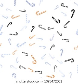Light Blue, Yellow vector seamless texture with xmas sweets, candies.