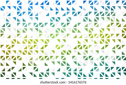 Light Blue, Yellow vector seamless background with triangles. Triangles on abstract background with colorful gradient. Trendy design for wallpaper, fabric makers.
