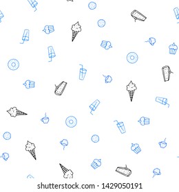 Light Blue, Yellow vector seamless cover with cuisine gourmet. Decorative shining illustration with food on abstract template. Template for meal cooking in kitchen.