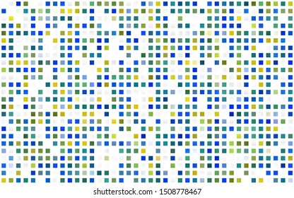 Light Blue, Yellow vector seamless pattern in square style. Decorative design in abstract style with rectangles. Pattern for design of window blinds, curtains.