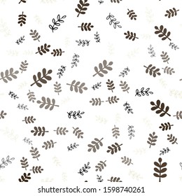 Light Blue, Yellow vector seamless elegant background with leaves, branches. Glitter abstract illustration with leaves and branches. Pattern for trendy fabric, wallpapers.