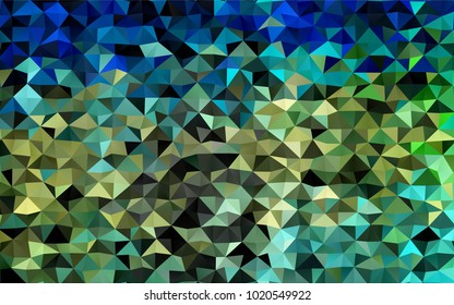 Light Blue, Yellow vector shining triangular background. Creative geometric illustration in Origami style with gradient. A new texture for your design.