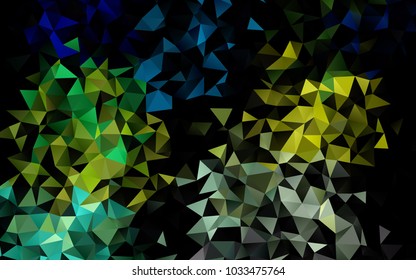 Light Blue, Yellow vector shining triangular template. Creative illustration in halftone style with gradient. Brand-new design for your business.
