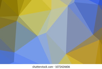 Light Blue, Yellow vector shining triangular cover. Colorful illustration in polygonal style with gradient. The template for cell phone's backgrounds.