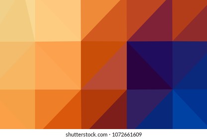 Light Blue, Yellow vector shining triangular cover. Shining polygonal illustration, which consist of triangles. Brand-new style for your business design.