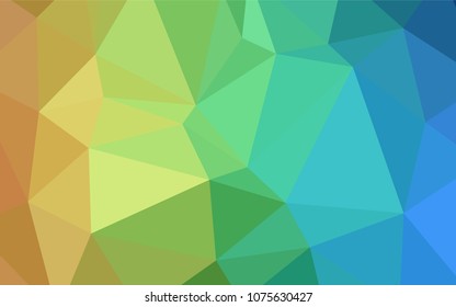 Light Blue, Yellow vector shining triangular layout. Colorful illustration in polygonal style with gradient. The template for cell phone's backgrounds.