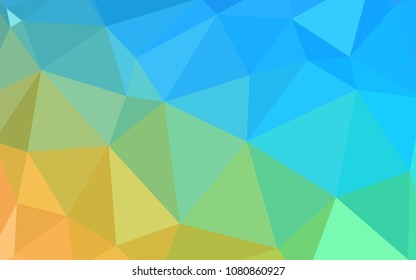 Light Blue, Yellow vector shining triangular backdrop. A sample with polygonal shapes. Triangular pattern for your design.