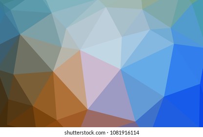 Light Blue, Yellow vector shining triangular cover. Shining colorful illustration with triangles. New template for your brand book.