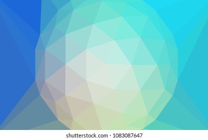 Light Blue, Yellow vector shining triangular cover with a gem in a centre. Modern abstract illustration with triangles. New template for your brand book.