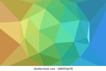 Light Blue, Yellow vector shining triangular backdrop. Creative illustration in halftone style with triangles. New template for your brand book.