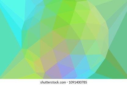 Light Blue, Yellow vector shining triangular layout with a gem in a centre. Polygonal illustration, which consists of triangles. Polygonal design for your web site.