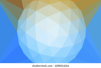 Light Blue, Yellow vector shining triangular layout with a gem in a centre. Illustration in Origami style with gradient.  Brand new design for your business.
