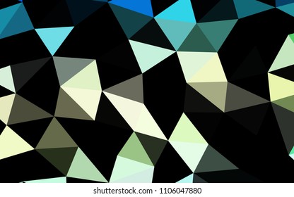 Light Blue, Yellow vector shining hexagonal shining triangular. Modern geometrical abstract illustration with gradient. Brand new style for your business design.