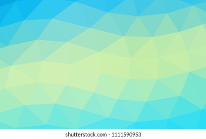 Light Blue, Yellow vector shining hexagonal shining triangular. Shining illustration, which consist of triangles. The completely new template can be used for your brand book.