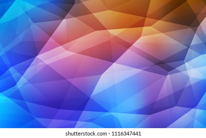 Light Blue, Yellow vector shining triangular layout. Polygonal abstract illustration with gradient. Textured pattern for your backgrounds.