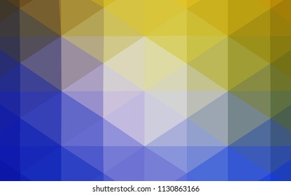 Light Blue, Yellow vector shining triangular backdrop. A completely new color illustration in a  polygonal style. A completely new template for your business design.