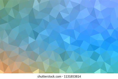 Light Blue, Yellow vector shining triangular layout. Creative geometric illustration in Origami style with gradient. Triangular pattern for your design.