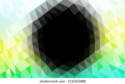 Light Blue, Yellow vector shining hexagonal pattern. Creative geometric illustration in Origami style with gradient. Triangular pattern for your business design.
