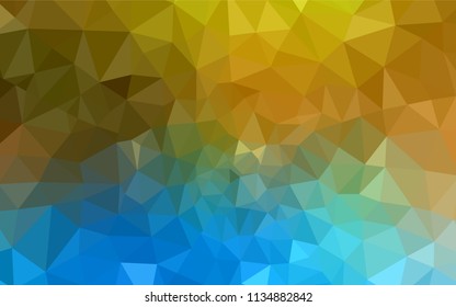 Light Blue, Yellow vector shining triangular backdrop. Modern abstract illustration with triangles. Triangular pattern for your design.