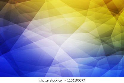 Light Blue, Yellow vector shining triangular backdrop. A completely new color illustration in a polygonal style. Polygonal design for your web site.