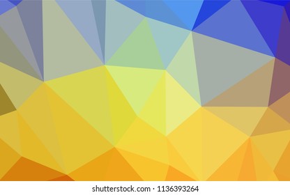 Light Blue, Yellow vector shining triangular cover. Colorful illustration in polygonal style with gradient. Completely new template for your banner.