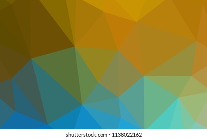 Light Blue, Yellow vector shining triangular cover. Colorful abstract illustration with triangles. Brand new style for your business design.