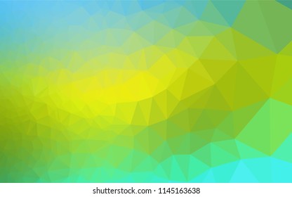 Light Blue, Yellow vector shining hexagonal pattern. Geometric illustration in Origami style with gradient.  The completely new template can be used for your brand book.