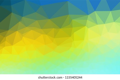 Light Blue, Yellow vector shining hexagonal pattern. Creative geometric illustration in Origami style with gradient. A new texture for your design.
