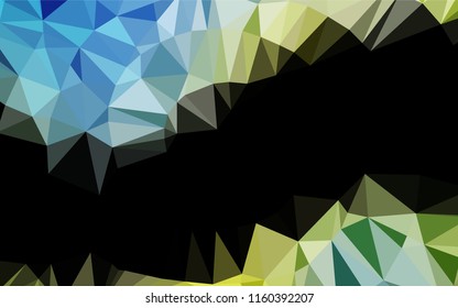 Light Blue, Yellow vector shining hexagonal pattern. Shining illustration, which consist of triangles. A new texture for your design.