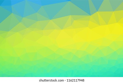 Light Blue, Yellow vector shining hexagonal template. Creative geometric illustration in Origami style with gradient. The textured pattern can be used for background.