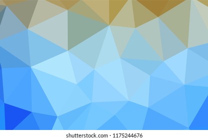 Light Blue, Yellow vector shining triangular backdrop. Creative illustration in halftone style with triangles. Brand new design for your business.
