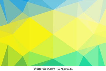 Light Blue, Yellow vector shining hexagonal template. Geometric illustration in Origami style with gradient.  A completely new design for your business.