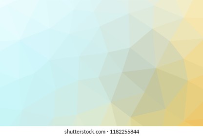 Light Blue, Yellow vector shining hexagonal background. A sample with polygonal shapes. The best triangular design for your business.