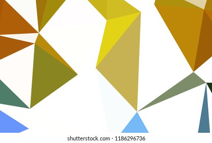 Light Blue, Yellow vector shining triangular cover. Triangular geometric sample with gradient.  A new texture for your web site.
