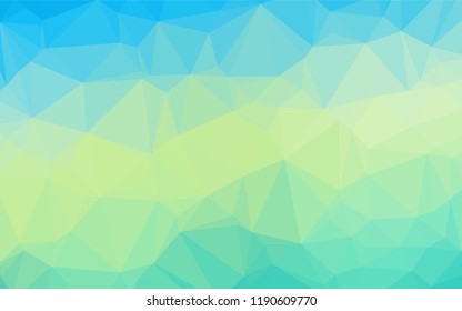 Light Blue, Yellow vector shining hexagonal template. Geometric illustration in Origami style with gradient.  A new texture for your design.