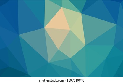 Light Blue, Yellow vector shining triangular layout. Shining polygonal illustration, which consist of triangles. Best triangular design for your business.