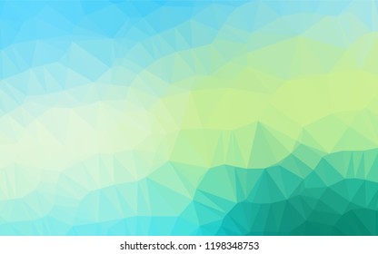 Light Blue, Yellow vector shining hexagonal template. Shining illustration, which consist of triangles. Brand new design for your business.