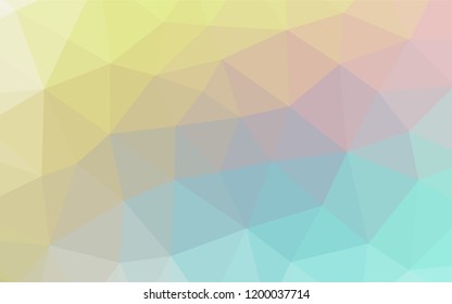 Light Blue, Yellow vector shining hexagonal background. Brand new colored illustration in blurry style with gradient. Triangular pattern for your business design.