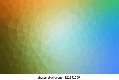 Light Blue, Yellow vector shining triangular layout. A sample with polygonal shapes. Completely new template for your banner.